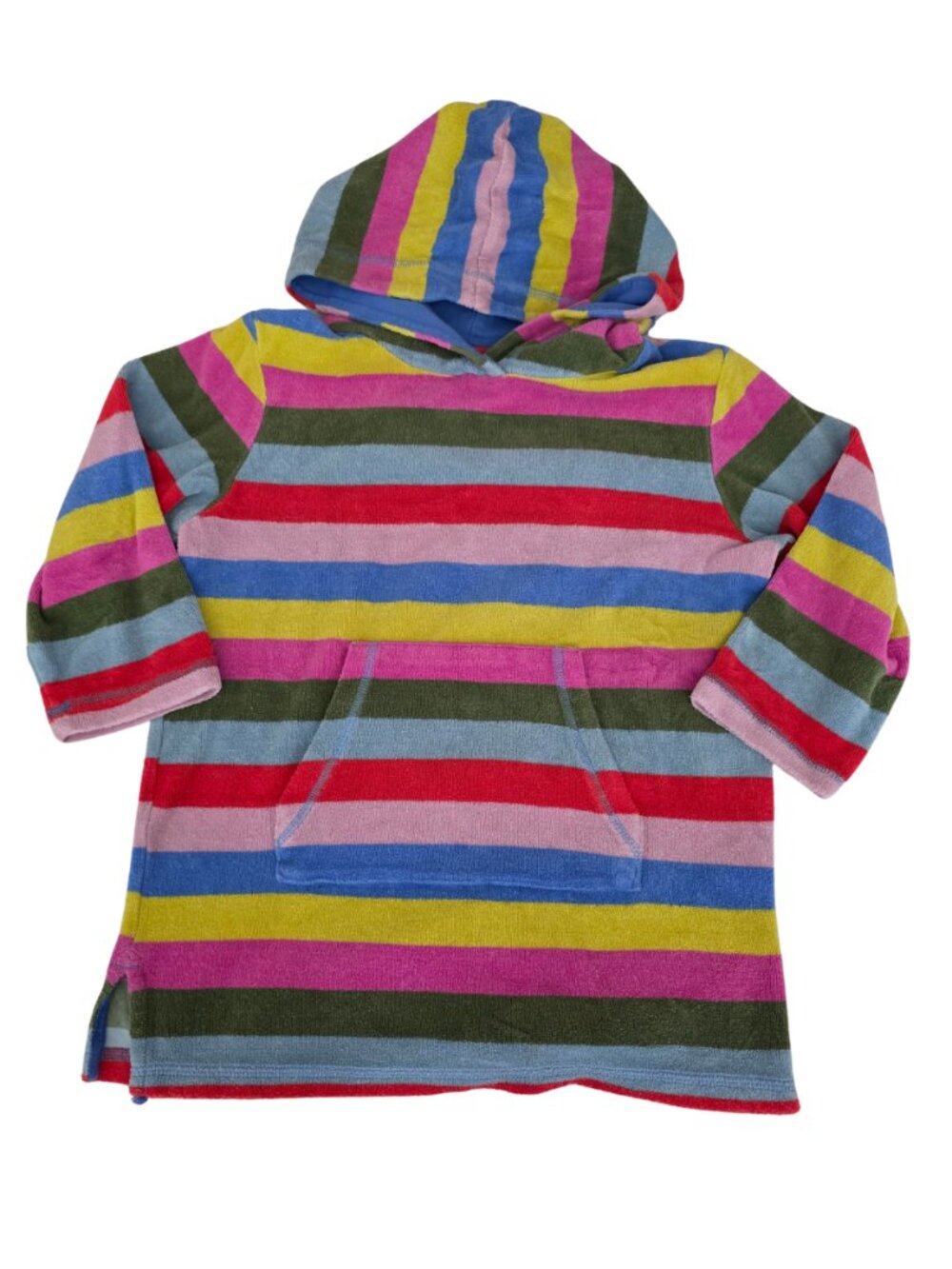 Mini Boden Multicolor Striped Hooded Sweatshirt in Bright Rainbow